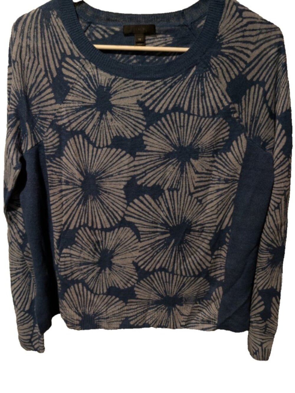 J. Crew 100% Linen Floral Swing Sweater in PINWHEEL BATIK Size Xs